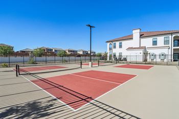 A pickleball court